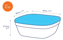 Outlet Freshbox - Boite de conservation carrée couvercle blanc 2L Boîtes Carrées