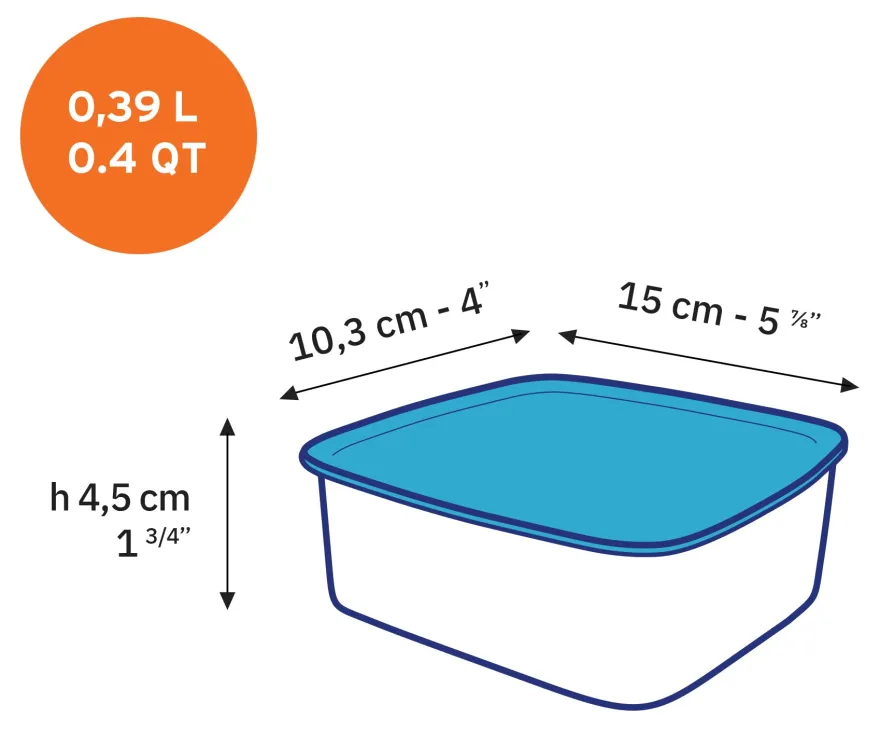 Sale Freshbox - Boite de conservation rectangulaire couvercle blanc 39cl Professionnels De La Restauration|Boîtes Rectangulaires