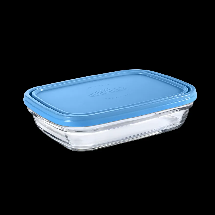 New Freshbox - Boite de conservation rectangulaire couvercle bleu 80cl Professionnels De La Restauration|Boîtes Rectangulaires