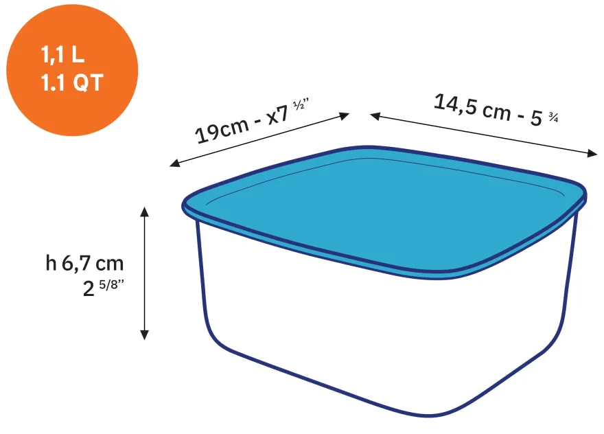 Clearance Freshbox - Boite de conservation rectangulaire couvercle blanc 1,1L Professionnels De La Restauration|Boîtes Rectangulaires