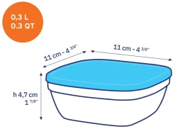 Outlet Freshbox - Boite de conservation carrée couvercle bleu 30cl Professionnels De La Restauration|Boîtes Carrées