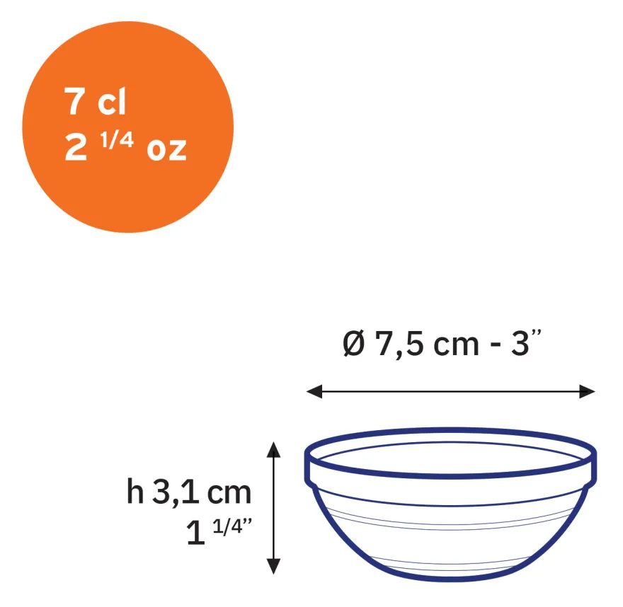Best Le Gigogne - Coupelle en verre Empilables 7cl - 7,5cm Professionnels De La Restauration|Coupelles