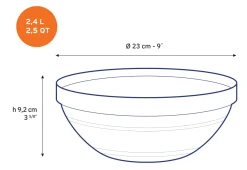 Best Le Gigogne - Saladier en verre transparent Empilable 3,45L - 26cm Professionnels De La Restauration|Saladiers