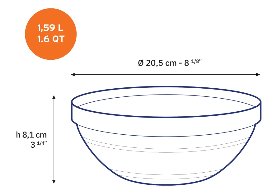 Online Le Gigogne - Saladier en verre transparent Empilable 1,59L - 20,5cm Professionnels De La Restauration|Saladiers