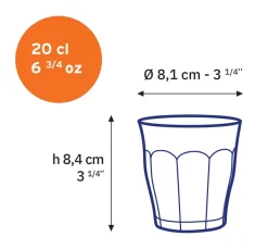 Discount Le Picardie - Verre à eau - Bleu Marine - 20cl Professionnels De La Restauration|Verres À Eau