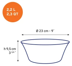 Outlet Lys - Saladier en verre - Bleu Marine - 23cm - 2,2l Professionnels De La Restauration|Saladiers