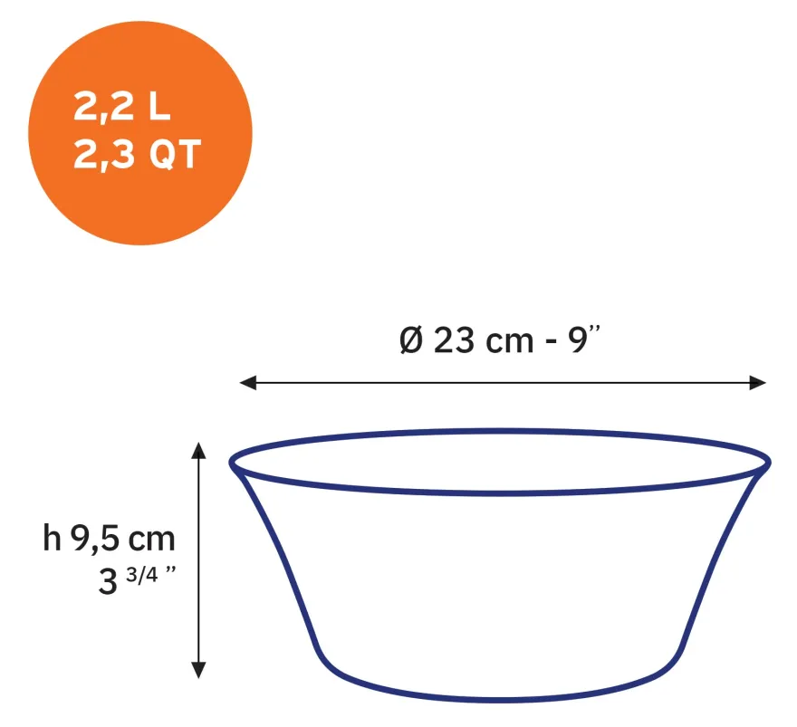 Discount Lys - Saladier en verre - Vermeil - 23cm - 2,2l Professionnels De La Restauration|Saladiers