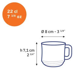 Lys - Tasse en verre transparent Empilable 22 cl Professionnels De La Restauration|Tasses